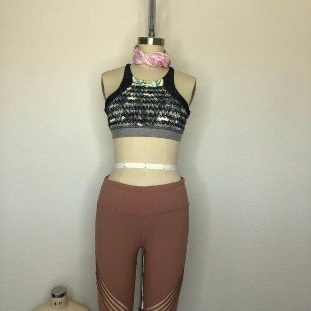 Fp Movement Halter X Open Back Smocked Sports Bra - image 1